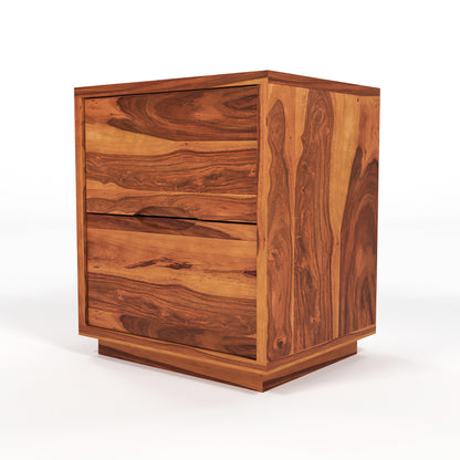 Sovralionor Solid Sheesham Wood Bedside Table (Honey Finish)