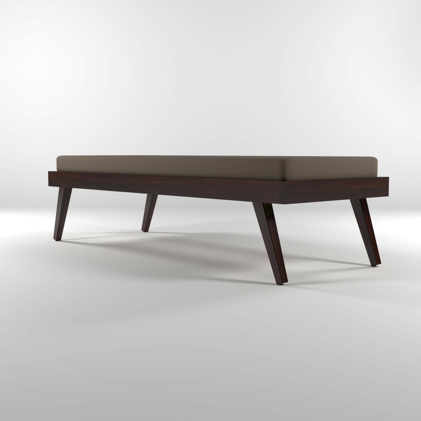 Lomric Solid Sheesham Wood Diwan Bed (Walnut Finish )