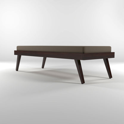 Lomric Solid Sheesham Wood Diwan Bed (Walnut Finish )