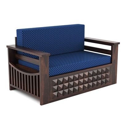 Orvan Solid Sheesham Wooden 2 Seater diamond Sofa Cum Bed (Walnut ,Finish )