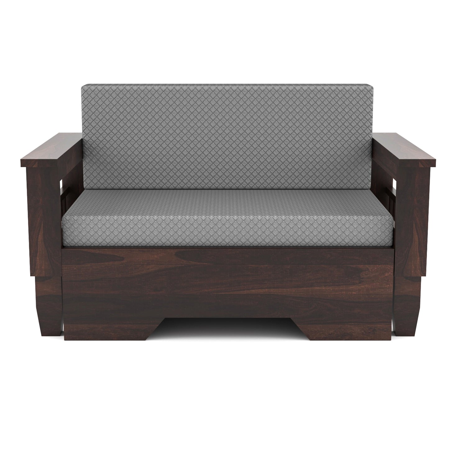 Bralor Solid Sheesham Wooden 2 Seater Sofa Cum Bed (Walnut Finish)
