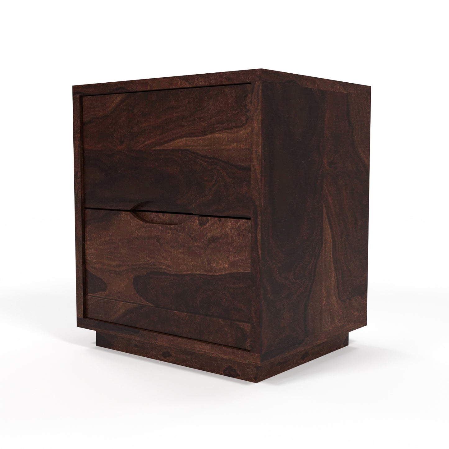 Sovralionor Solid Sheesham Wood Bedside Table (Walnut Finish)