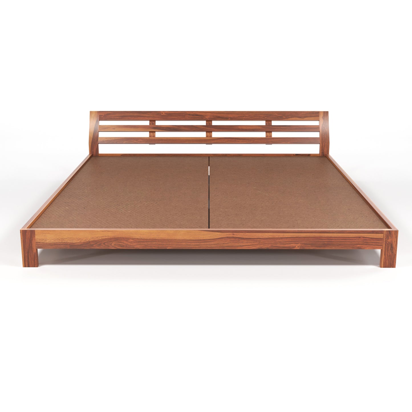 Umrel  Solid Sheesham Wood King Size Bed Without Storage (Honey. Finish)