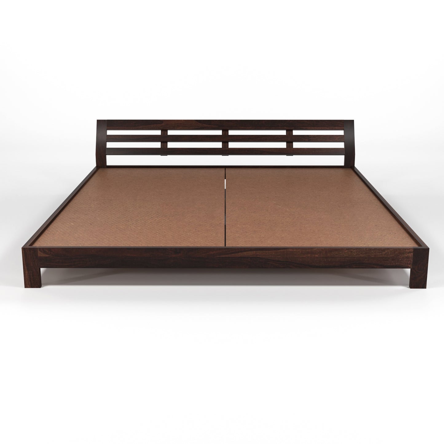 Umrel Solid Sheesham Wood Queen  Size Bed Without Storage (Walnut . Finish)