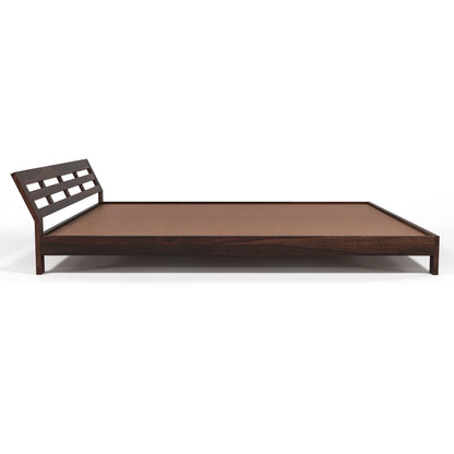 Umrel Solid Sheesham Wood Queen  Size Bed Without Storage (Walnut . Finish)