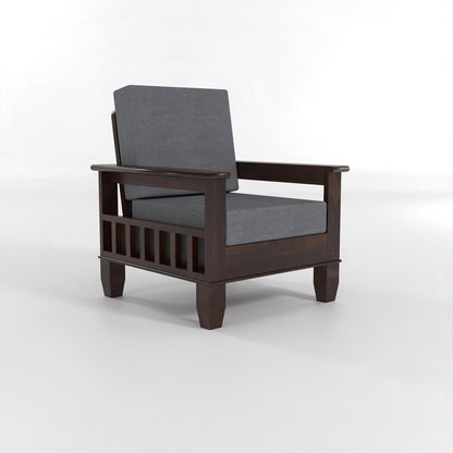 Trivralionel 5  Seater Solid Sheesham Wood Sofa Set 3+1+1 (Walnut Finish)