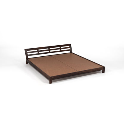 Umrel  Solid Sheesham Wood King Size Bed Without Storage (Walnut . Finish)