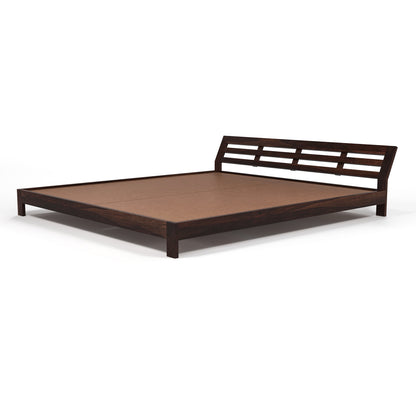 Umrel  Solid Sheesham Wood King Size Bed Without Storage (Walnut . Finish)