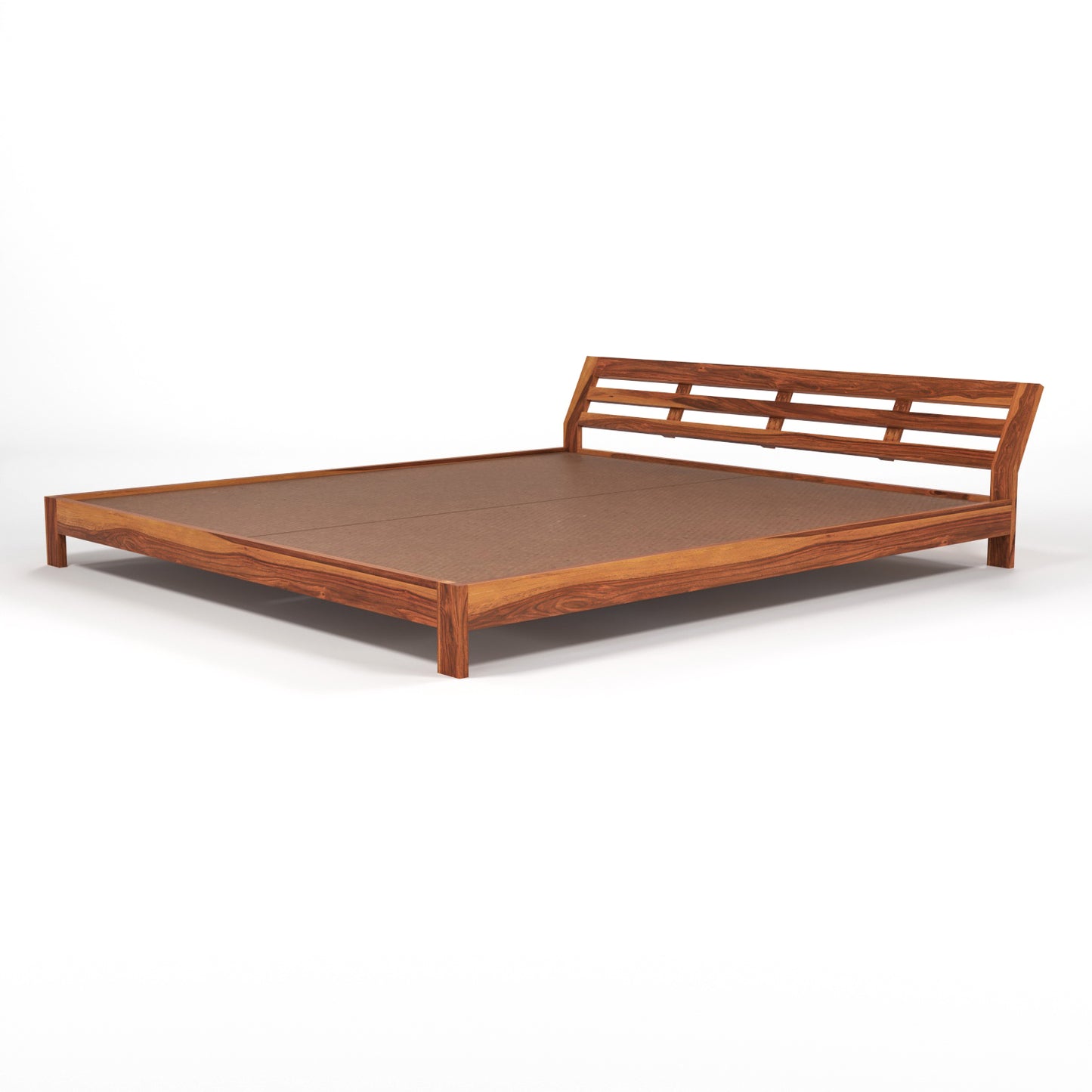 Umrel  Solid Sheesham Wood King Size Bed Without Storage (Honey. Finish)