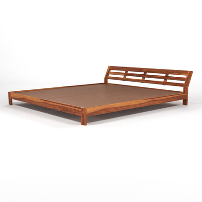 Umrel Solid Sheesham Wood Queen  Size Bed Without Storage (Honey. Finish)