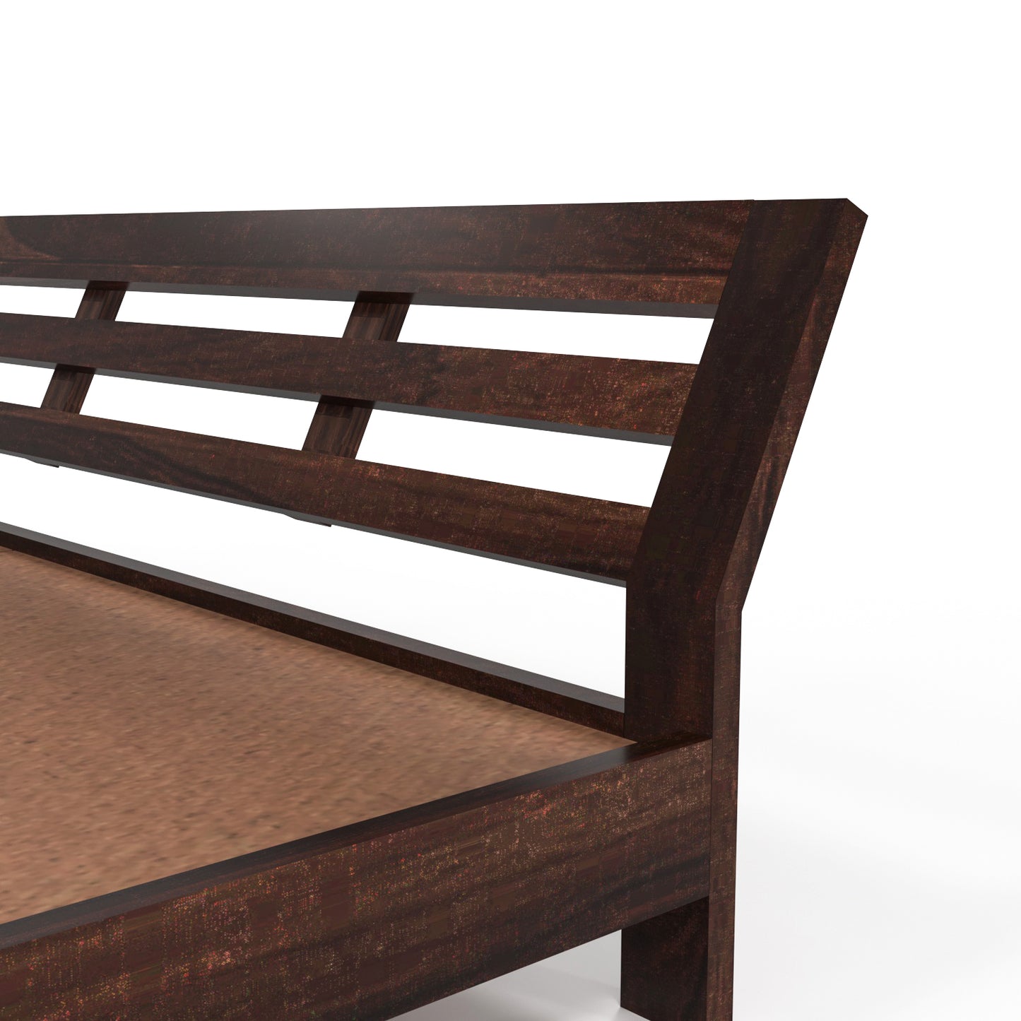 Umrel Solid Sheesham Wood Queen  Size Bed Without Storage (Walnut . Finish)