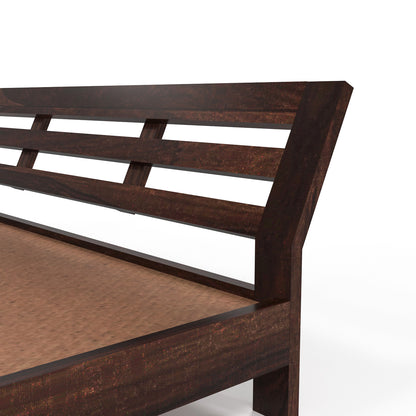 Umrel Solid Sheesham Wood Queen  Size Bed Without Storage (Walnut . Finish)