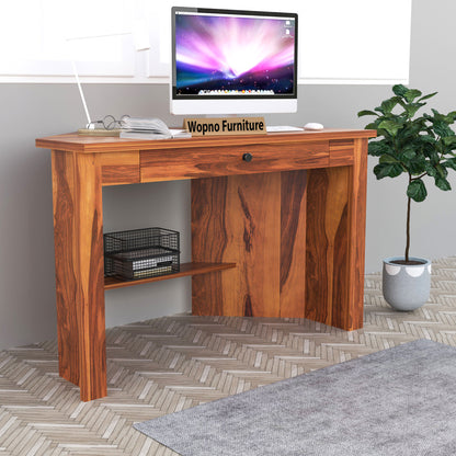 Valric Solid Sheesham Wood Study Desk (Honey Finish)