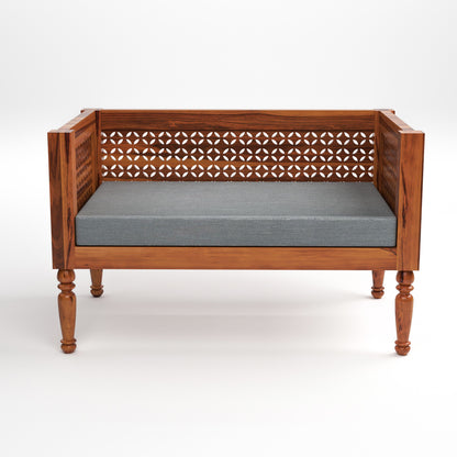 Ulnor   Solid Sheesham  Wooden 6 Seater Sofa Set (Honey Finish)