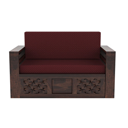 Orvan Solid  Sheesham Wooden 2 Seater diamond Sofa Cum Bed  (Walnut,Finish )