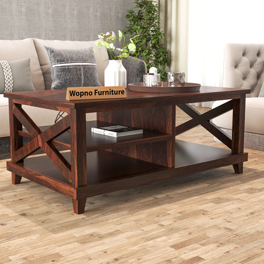 Kronel Solid Sheesham Wood Coffee Table (Walnut Finish) (Copy)