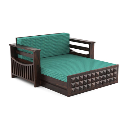 Orvan Solid Sheesham Wooden 2 Seater diamond Sofa Cum Bed (Walnut ,Finish )