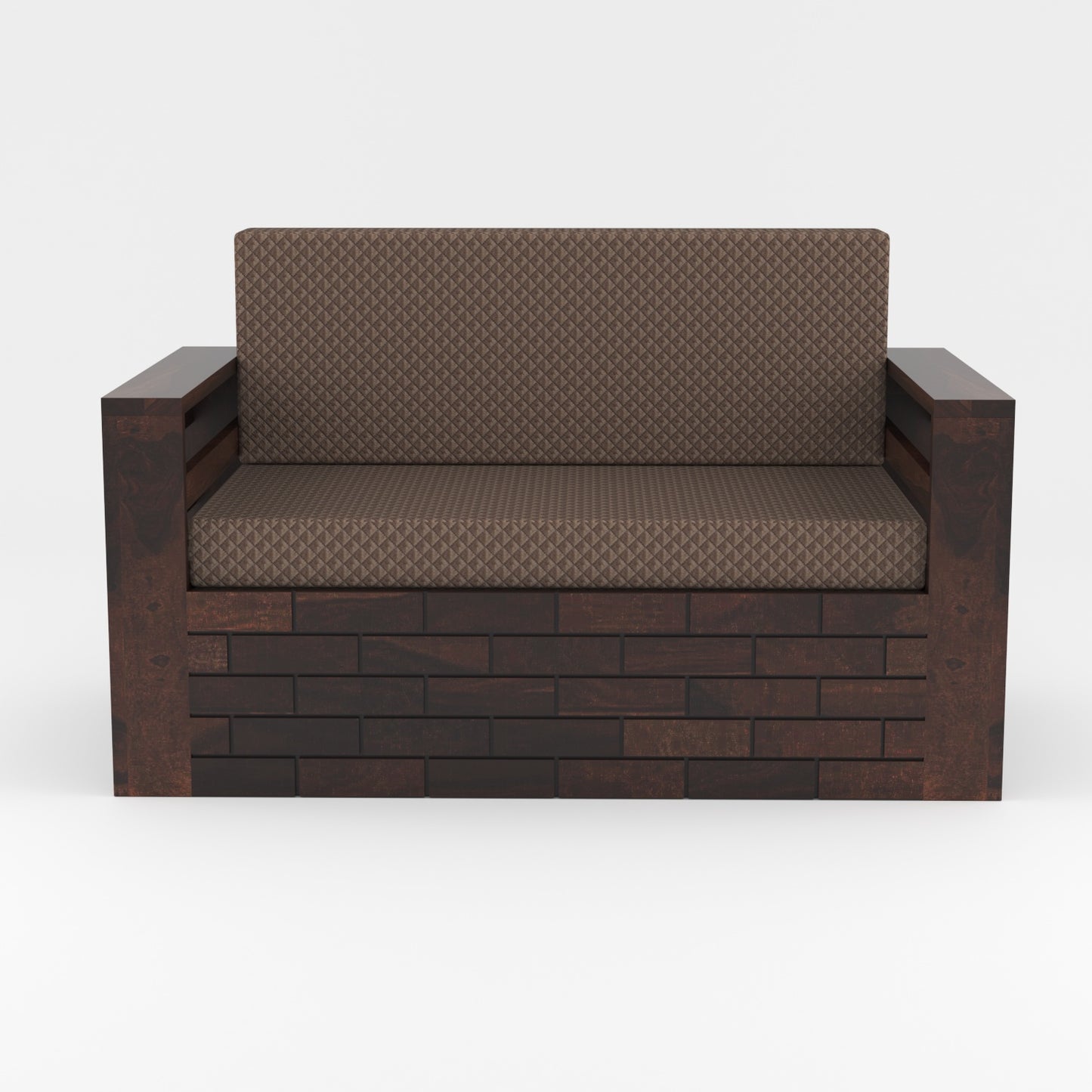 Bralor Solid Sheesham Wooden 2 Seater Sofa Cum Bed (Walnut Finish)