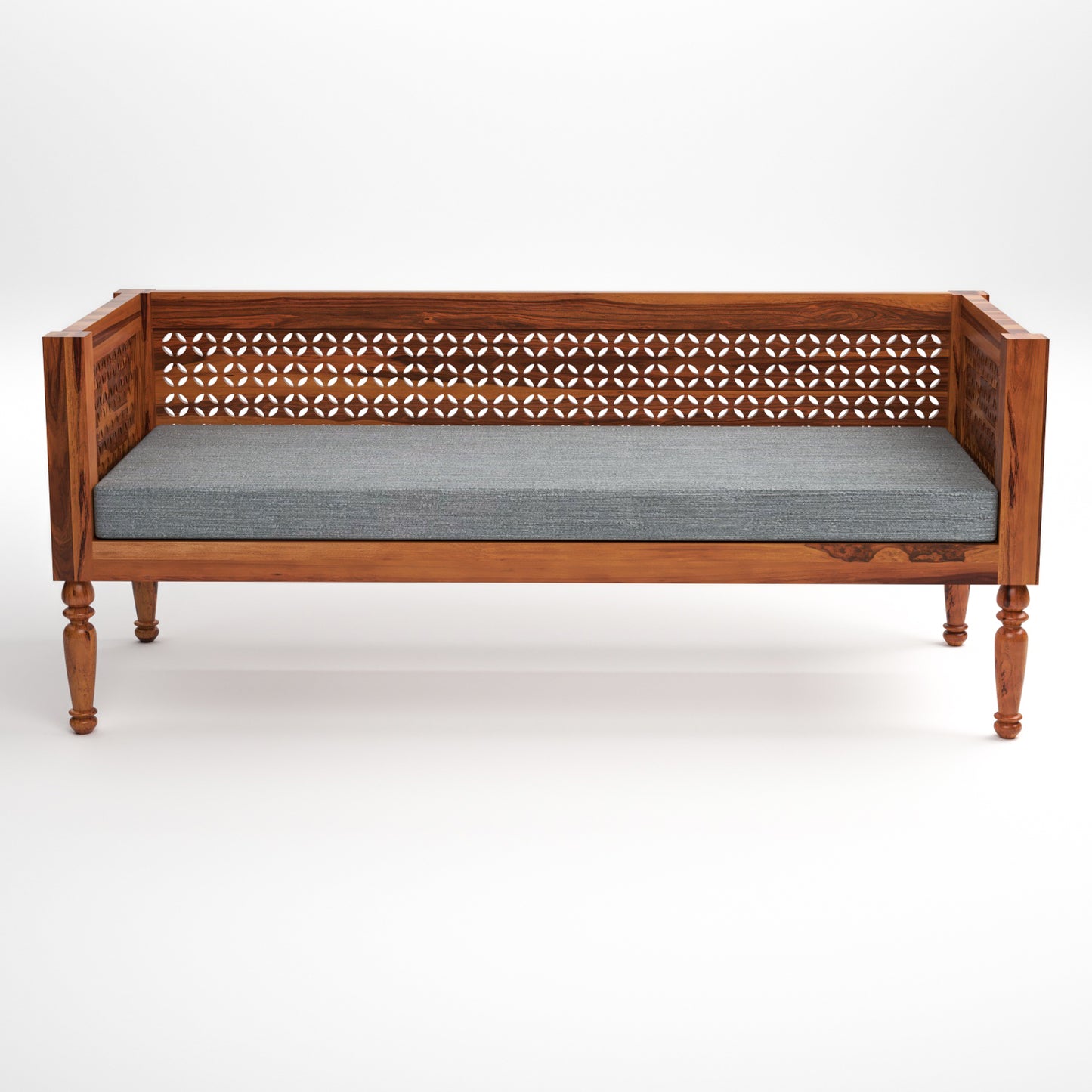 Ulnor   Solid Sheesham  Wooden 6 Seater Sofa Set (Honey Finish)