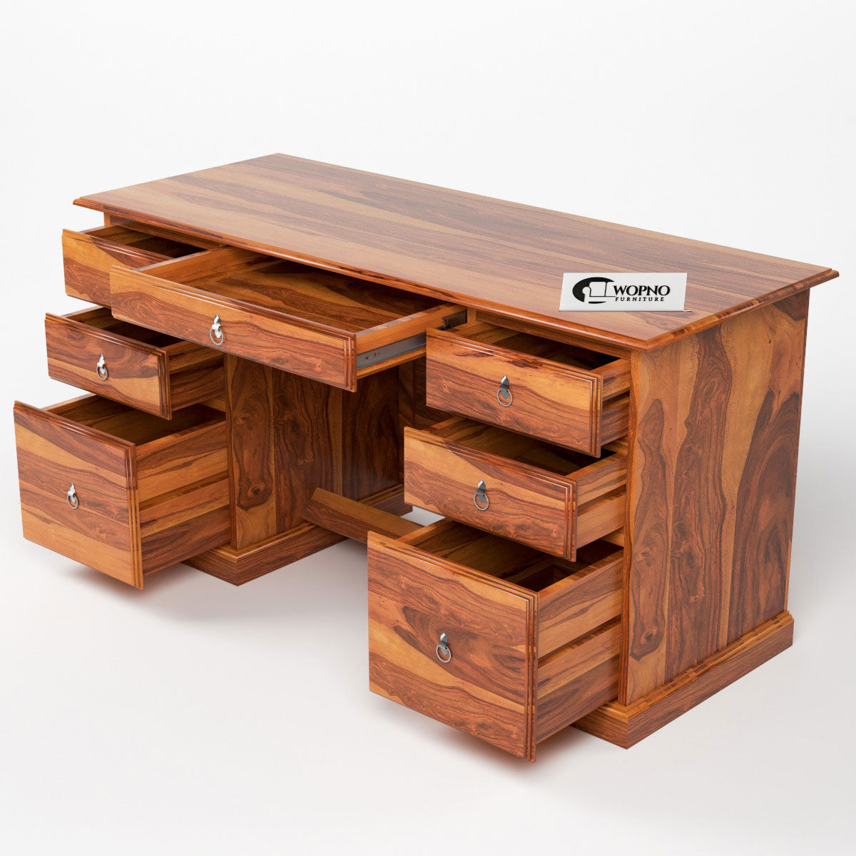 Sornel Solid Sheesham Wood Study Desk (Honey Finish)