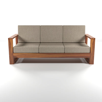 Nivora Sheesham Wooden 3 Seater Sofa Set (Honey Finish)
