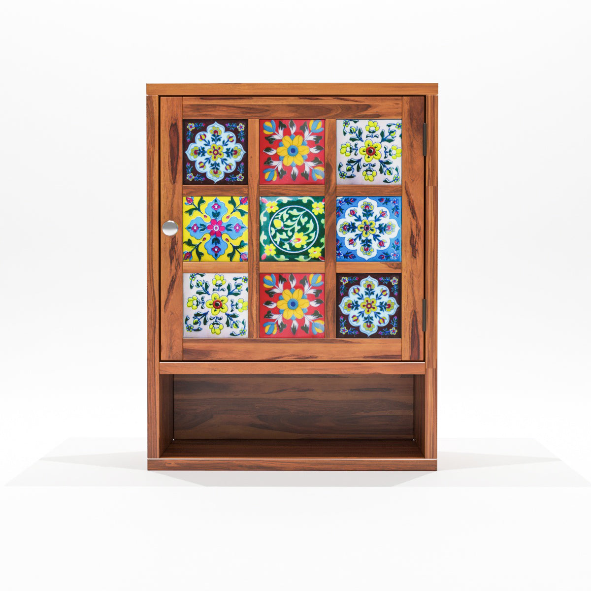 Qorven Solid  Sheesham Wood Kitchen Cabinet Wooden (Honey Finish)