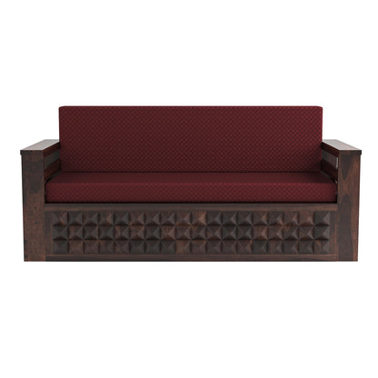 Orvan Solid  Sheesham Wooden 3 Seater diamond Sofa Cum Bed  (Walnut ,Finish )
