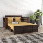 Fivrel Solid Sheesham Wooden 2 Seater Sofa Cum Bed (Walnut Finish)