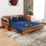 Deyric Solid  Sheesham Wooden 3 Seater Sofa Cum Bed  (Honey, Finish)