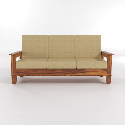 Trivralionel 3 Seater Solid Sheesham Wood Sofa Set (Honey Finish)