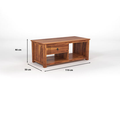 Myric solid  Sheesham Wood Coffee Table (Honey Finish)
