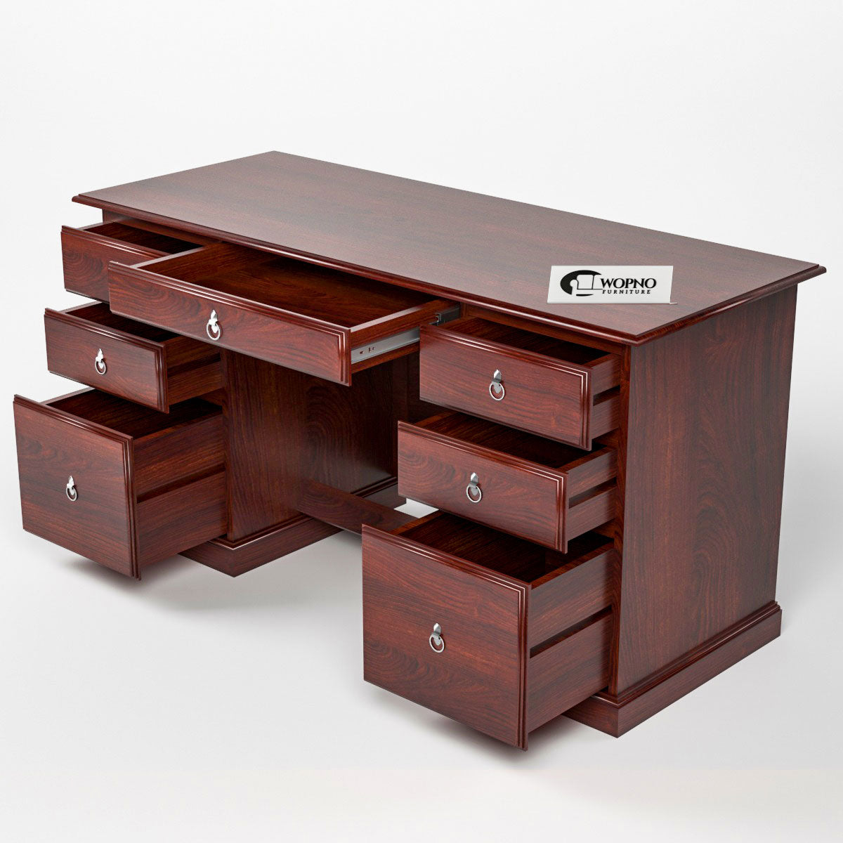 Sornel Solid Sheesham Wood Study Desk (Mahogany Finish)