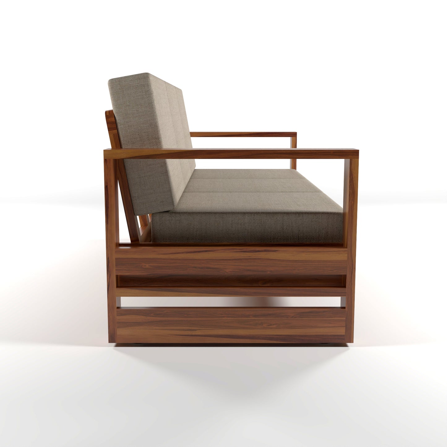 Nivora Sheesham Wooden 3 Seater Sofa Set (Honey Finish)