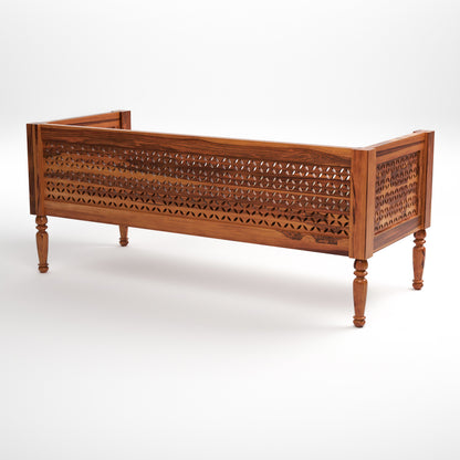 Sovric Solid Sheesham  Wooden 5 Seater Sofa Set (Honey Finish )