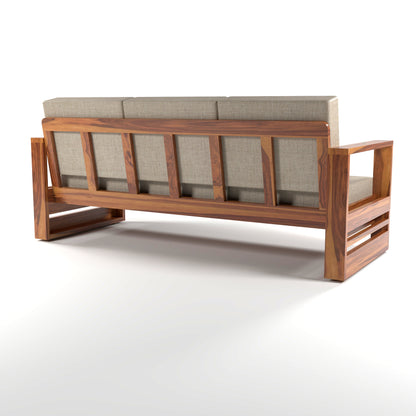 Nivora Sheesham Wooden 3 Seater Sofa Set (Honey Finish)