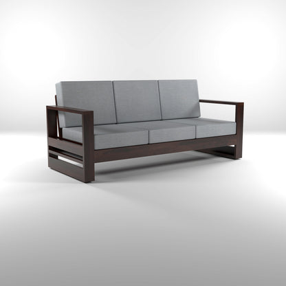 Nivora Sheesham Wooden 3 Seater Sofa Set (Walnut Finish)