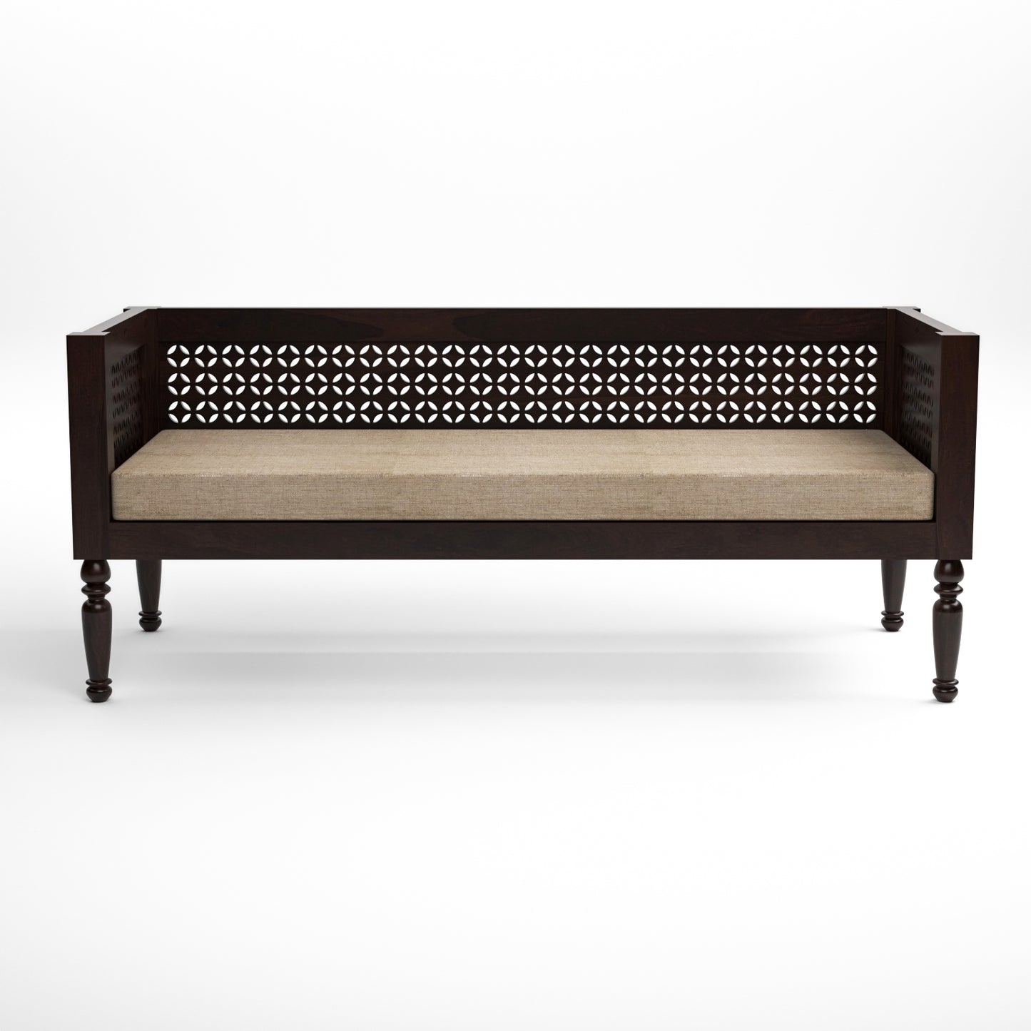 Sovric Solid Sheesham Wooden 5 Seater Sofa Set ( Walnut Finish )