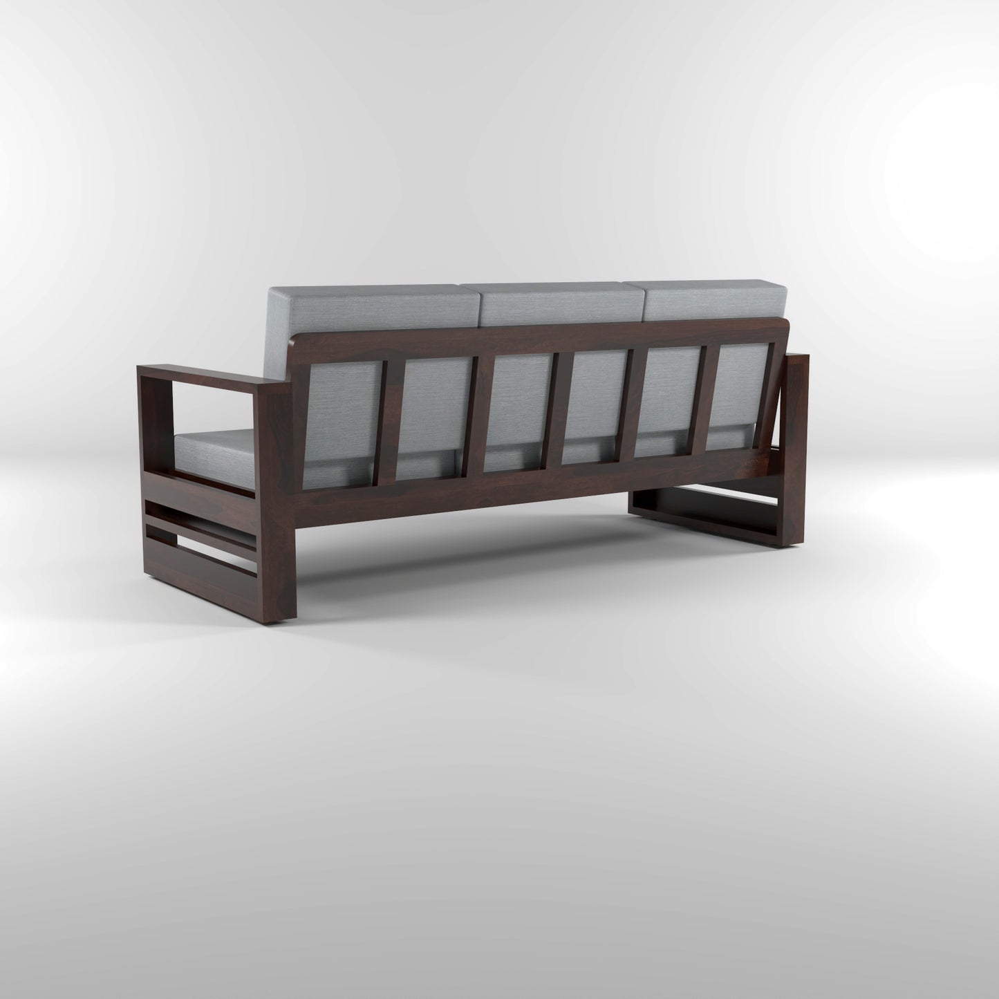 Nivora Sheesham Wooden 3 Seater Sofa Set (Walnut Finish)