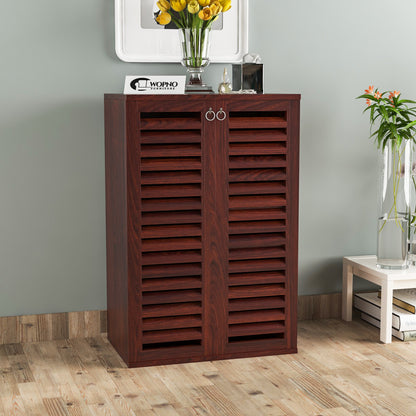 Aurvin Solid Sheesham Wood Shoe Rack  (Mahogany Finish)