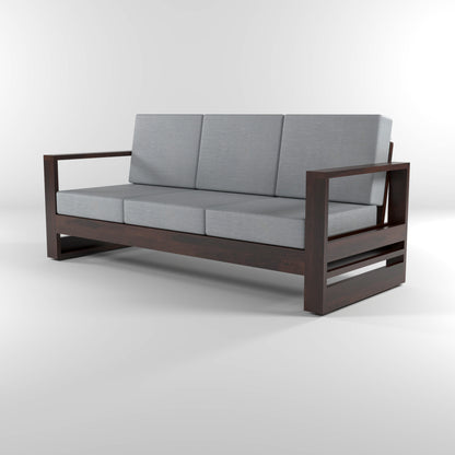 Nivora Sheesham Wooden 3 Seater Sofa Set (Walnut Finish)