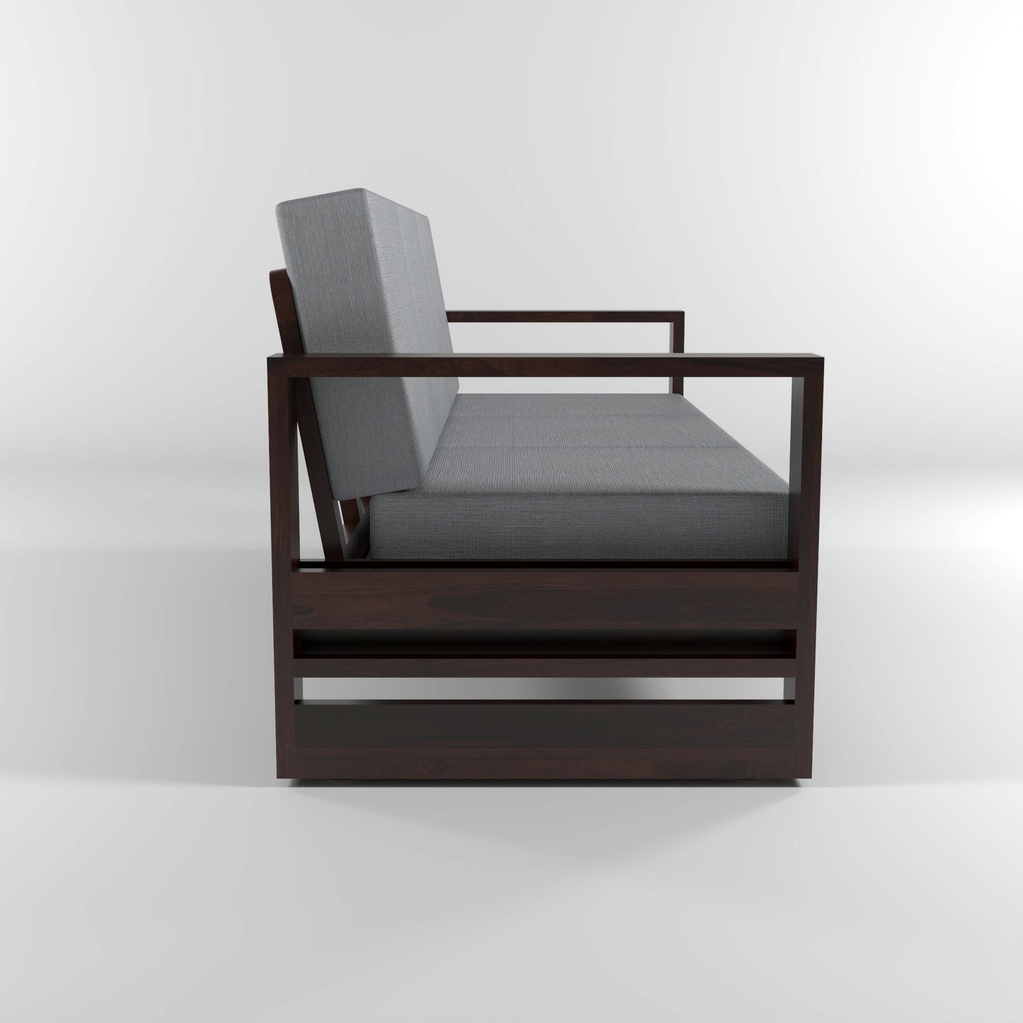 Nivora Sheesham Wooden 3 Seater Sofa Set (Walnut Finish)