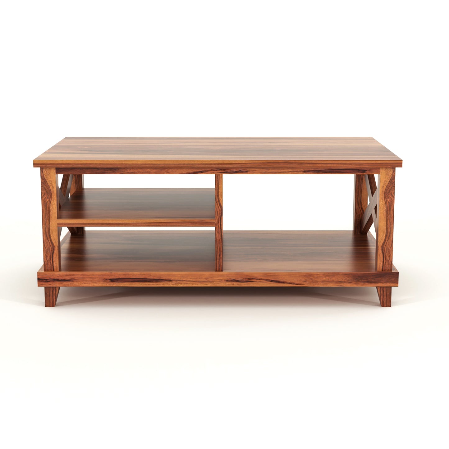 Kronel Solid Sheesham Wood Coffee Table (Honey Finish)