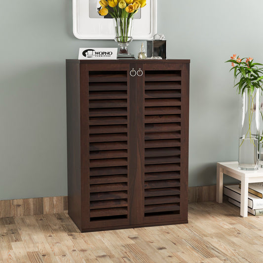 Aurvin Solid Sheesham Wood Shoe Rack  (Walnut Finish)
