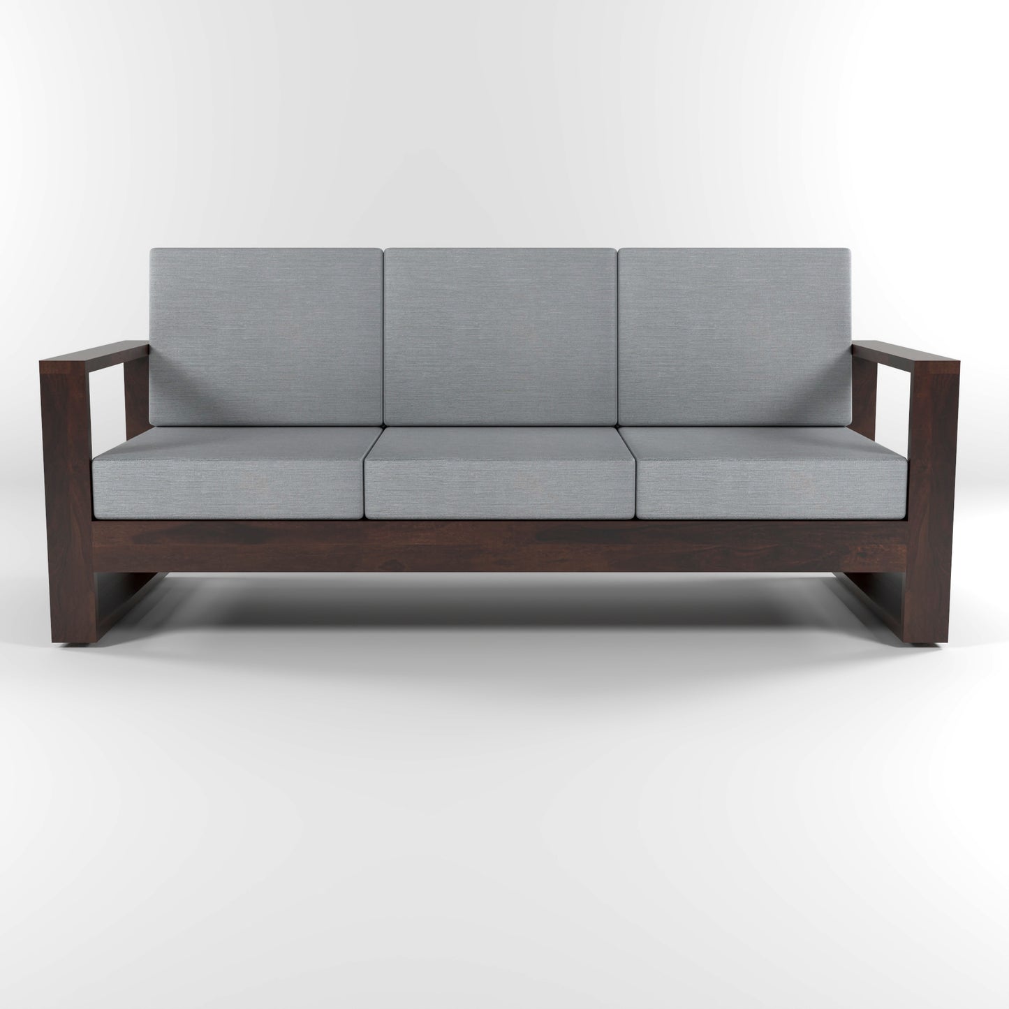 Nivora Sheesham Wooden 3 Seater Sofa Set (Walnut Finish)