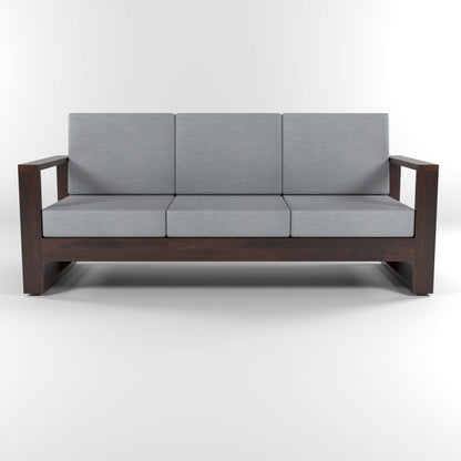 Nivora Sheesham Wooden 3 Seater Sofa Set (Walnut Finish)