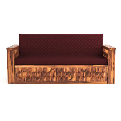 Orvan Solid  Sheesham Wooden 3 Seater diamond Sofa Cum Bed  (Walnut ,Finish )