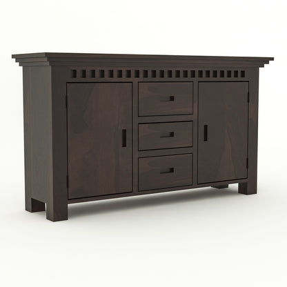 Pivra Solid Sheesham Wood Sideboard and Cabinets (Walnut Finish)