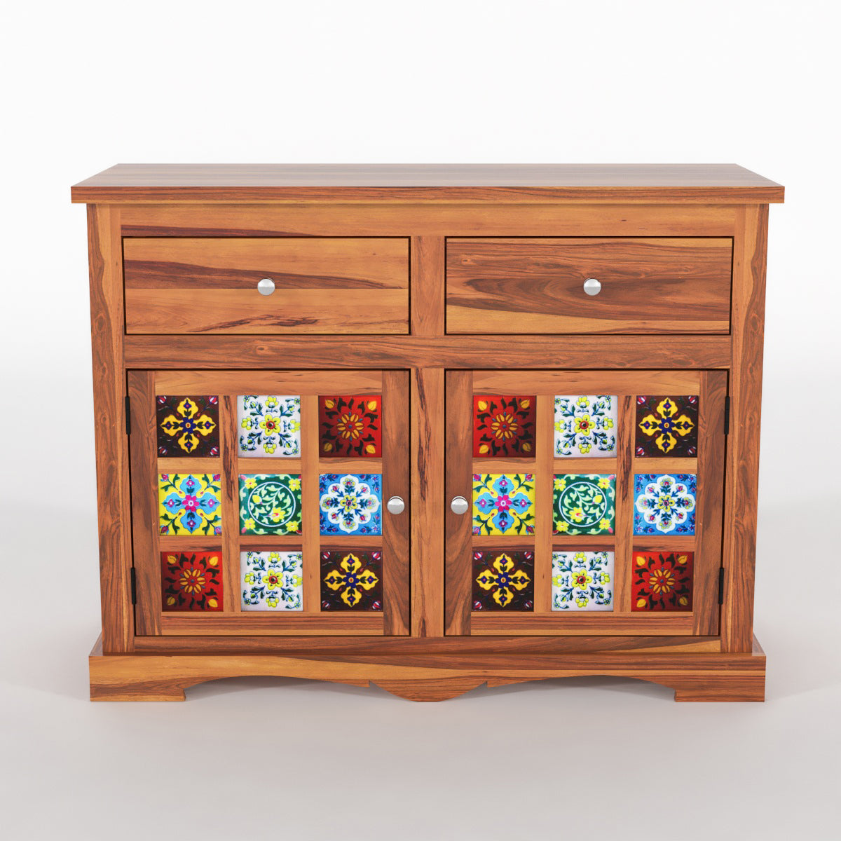 Pivra Solid Sheesham Wood Sideboard and Cabinets (Honey Finish)