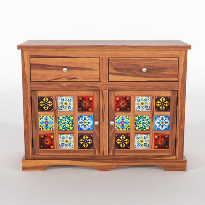 Pivra Solid Sheesham Wood Sideboard and Cabinets (Honey Finish)