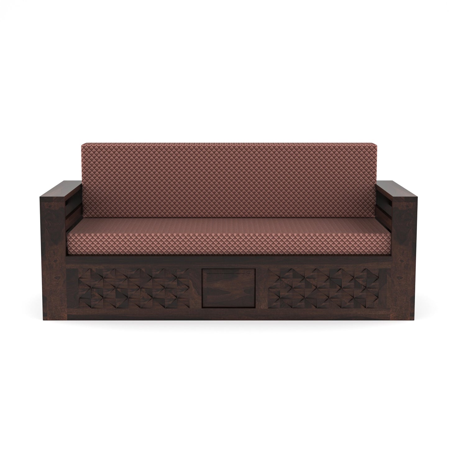 Orvan Solid  Sheesham Wooden 3 Seater diamond Sofa Cum Bed  (Walnut ,Finish )